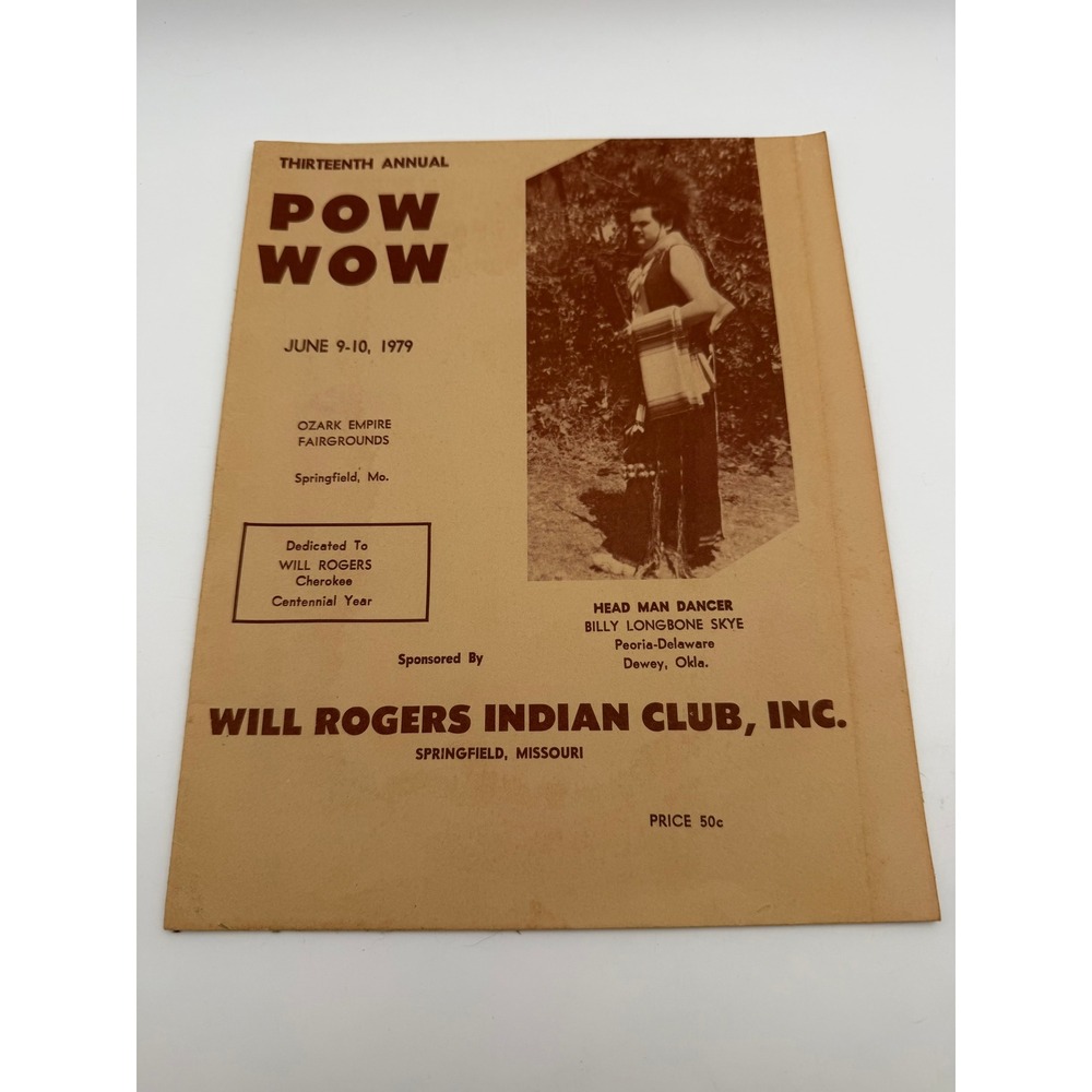 1979 Will Rogers Indian Club 13th Annual Pow Wow Program Springfield Missouri